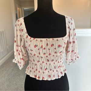 Beautiful Floral Off The Shoulder Top